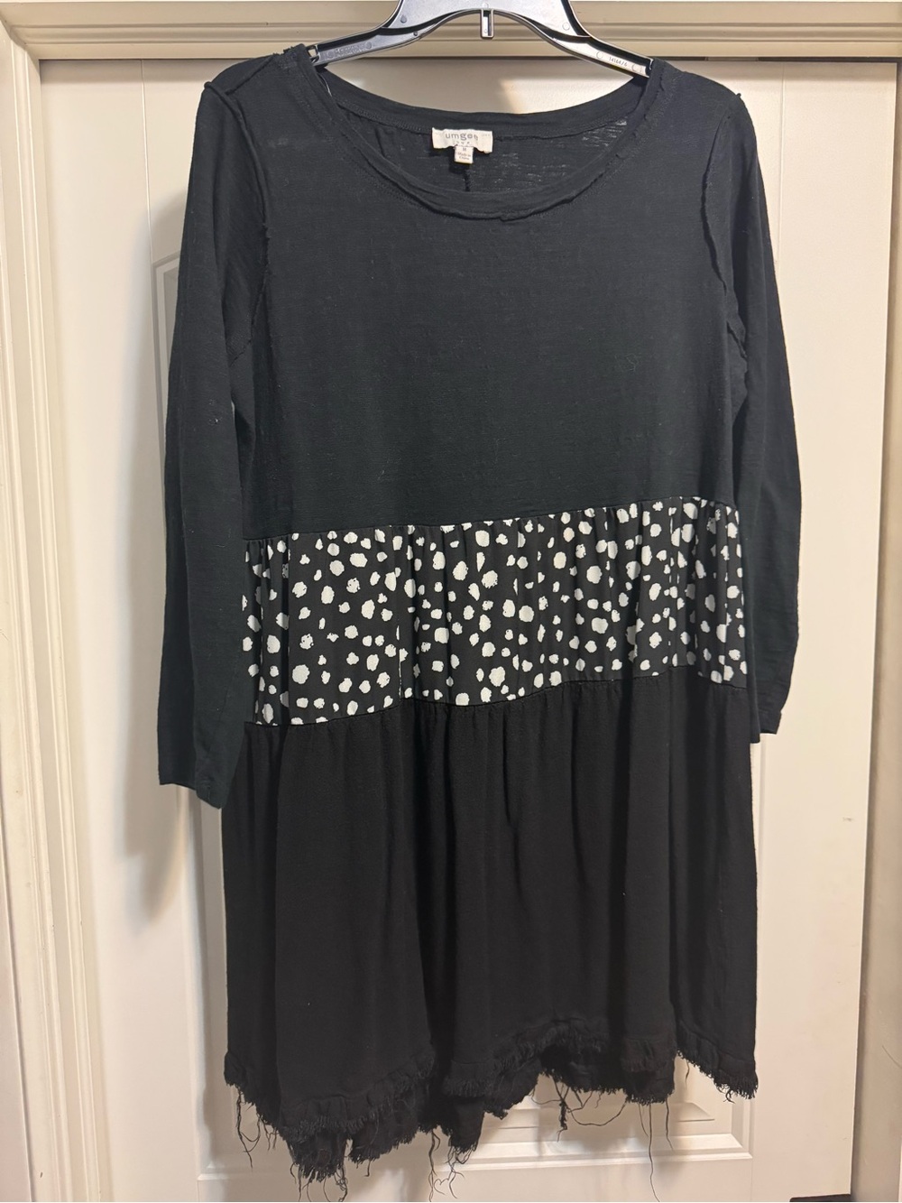Umgee Black Top with Branded Neckline